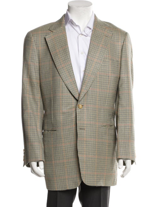 Paul Stuart Silk Houndstooth Print Blazer