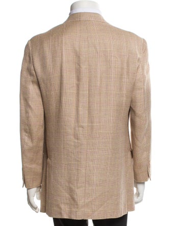 Paul Stuart Silk Houndstooth Print Blazer