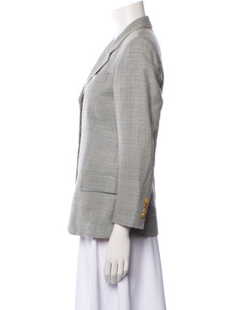 Paul Stuart Wool Plaid Print Blazer