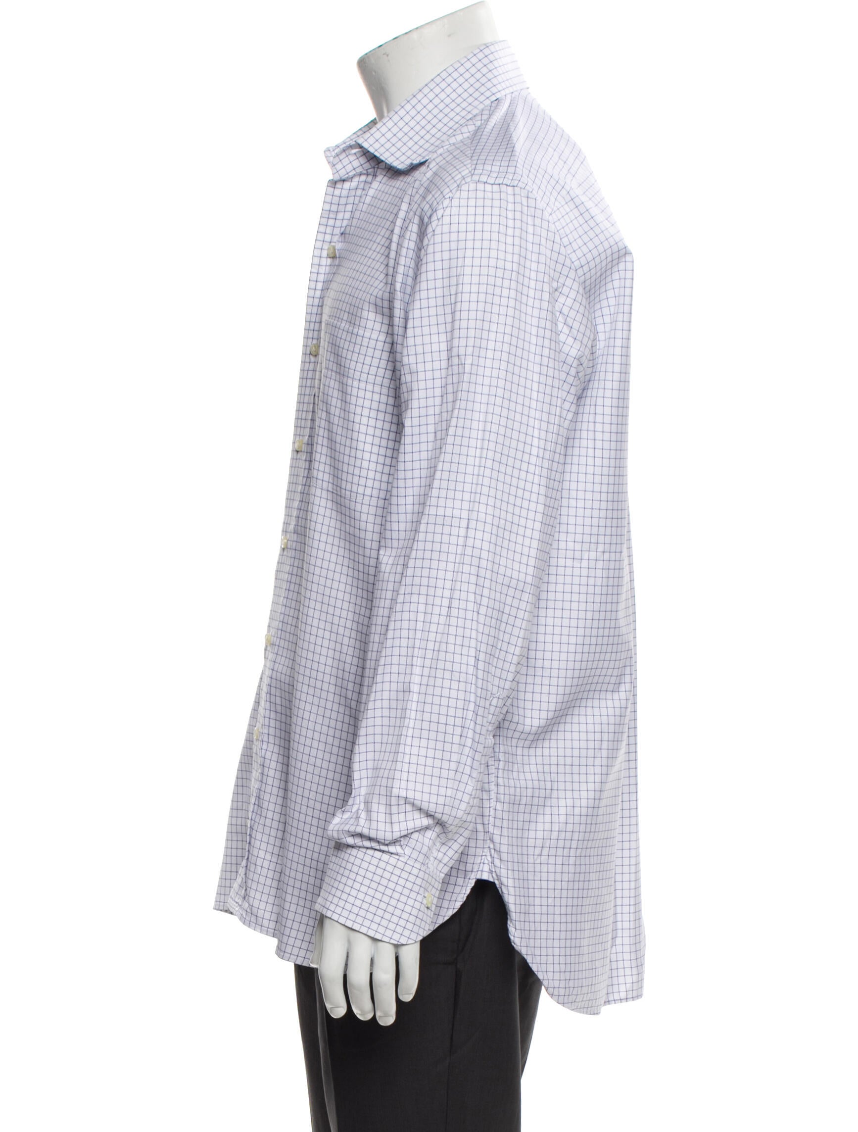 Paul Stuart Plaid Print Long Sleeve Dress Shirt
