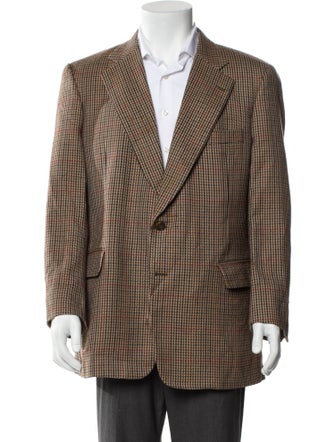 Paul Stuart Lambswool Houndstooth Print Blazer