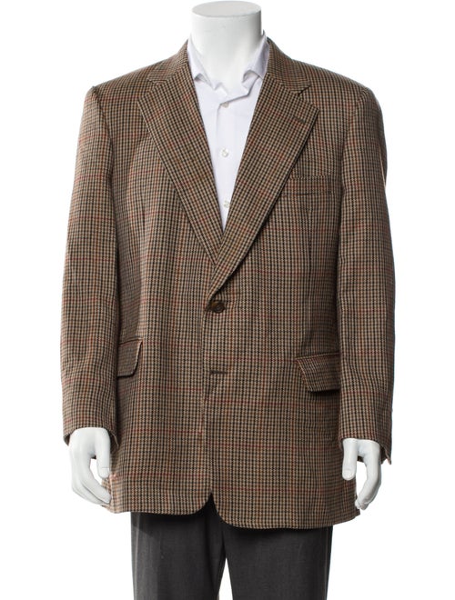 Paul Stuart Lambswool Houndstooth Print Blazer