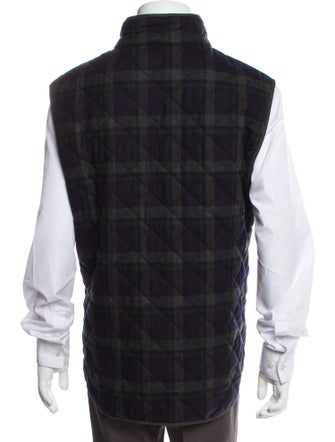 Paul Stuart Wool Plaid Print Vest