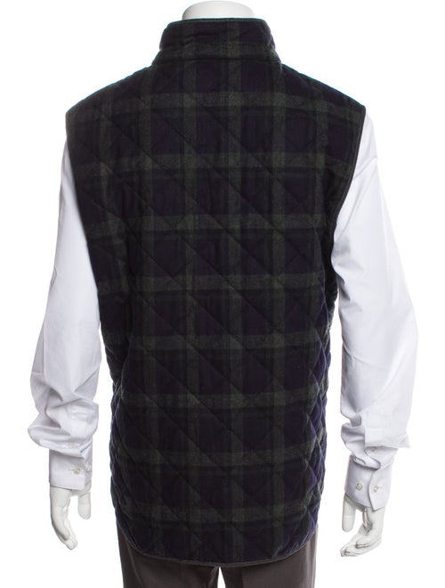 Paul Stuart Wool Plaid Print Vest