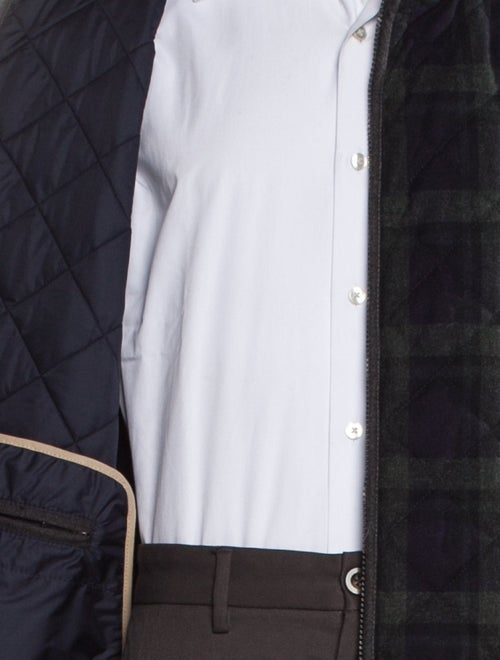 Paul Stuart Wool Plaid Print Vest