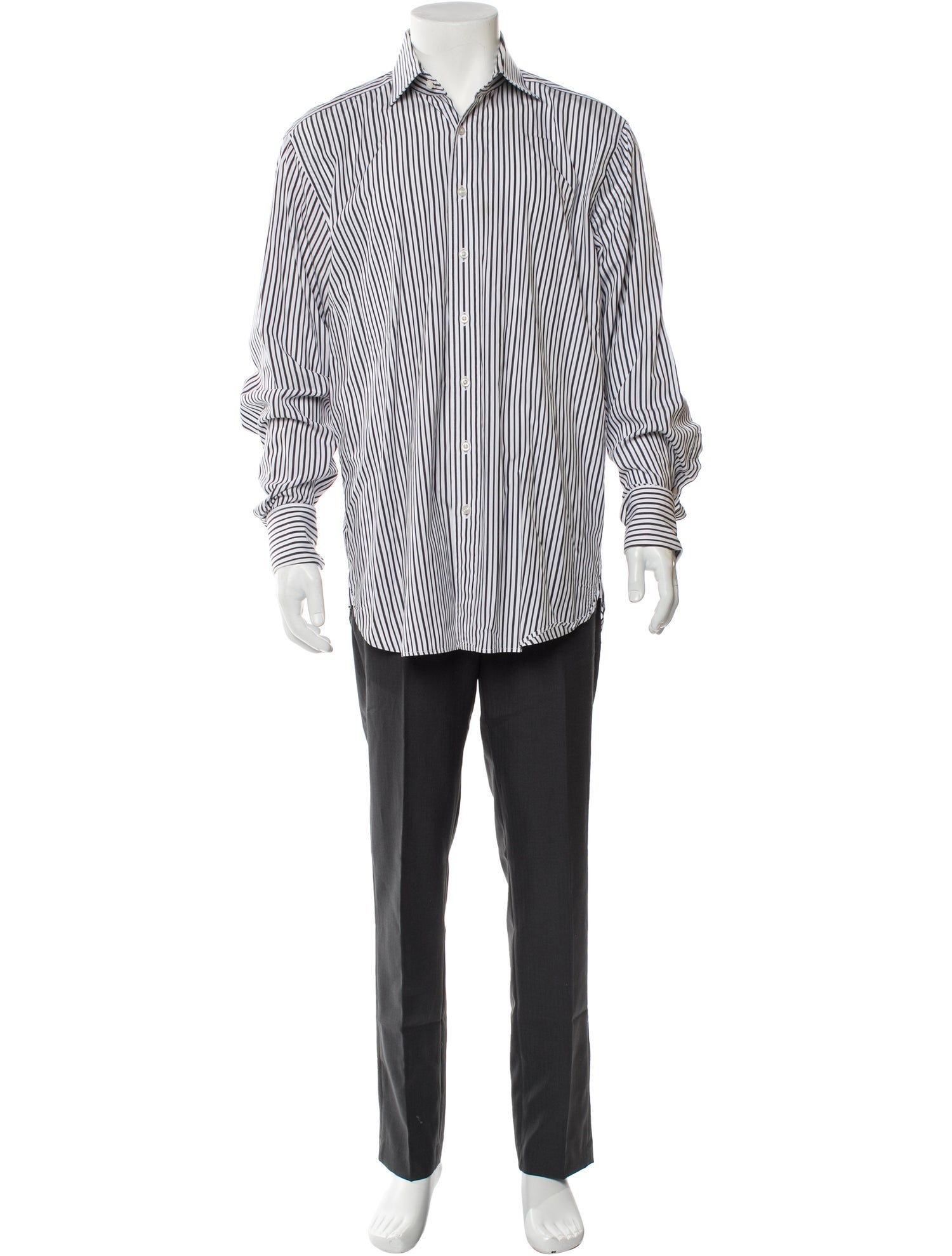 Paul Stuart Striped Long Sleeve Dress Shirt