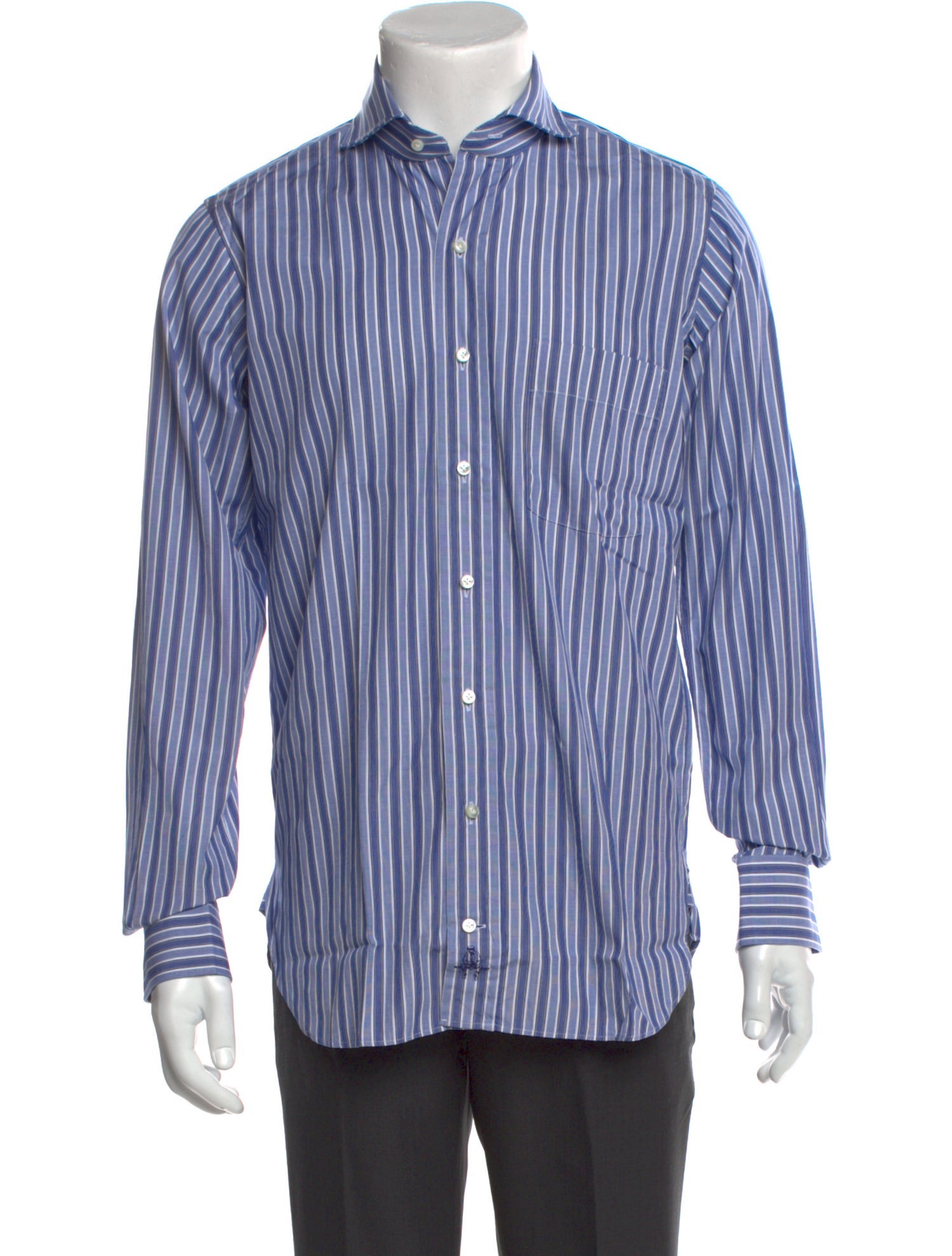 Paul Stuart Striped Long Sleeve Dress Shirt