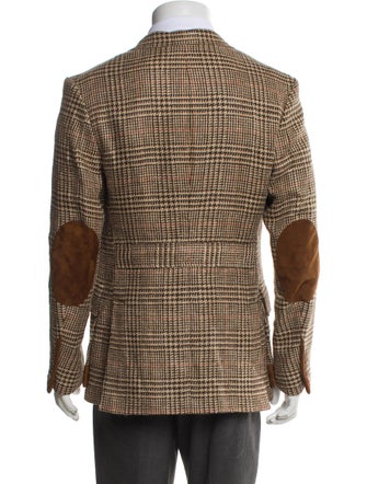 Paul Stuart Linen Houndstooth Print Blazer