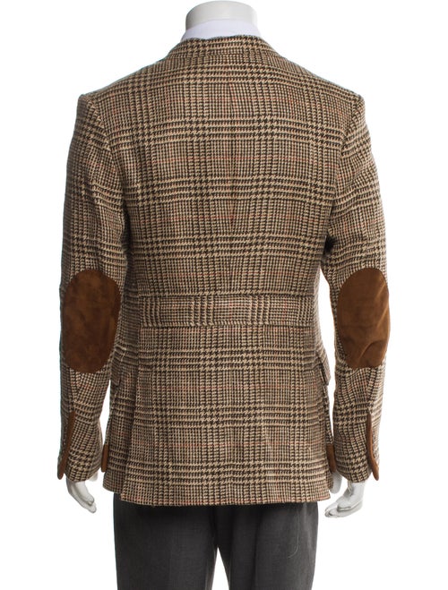 Paul Stuart Linen Houndstooth Print Blazer