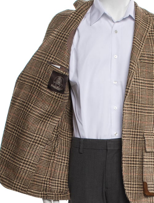 Paul Stuart Linen Houndstooth Print Blazer