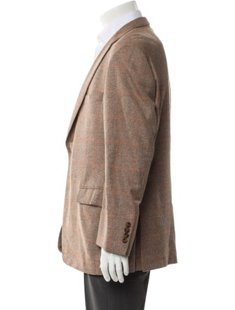 Paul Stuart Wool Plaid Print Blazer