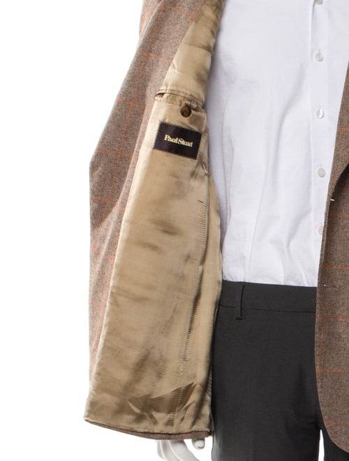 Paul Stuart Wool Plaid Print Blazer