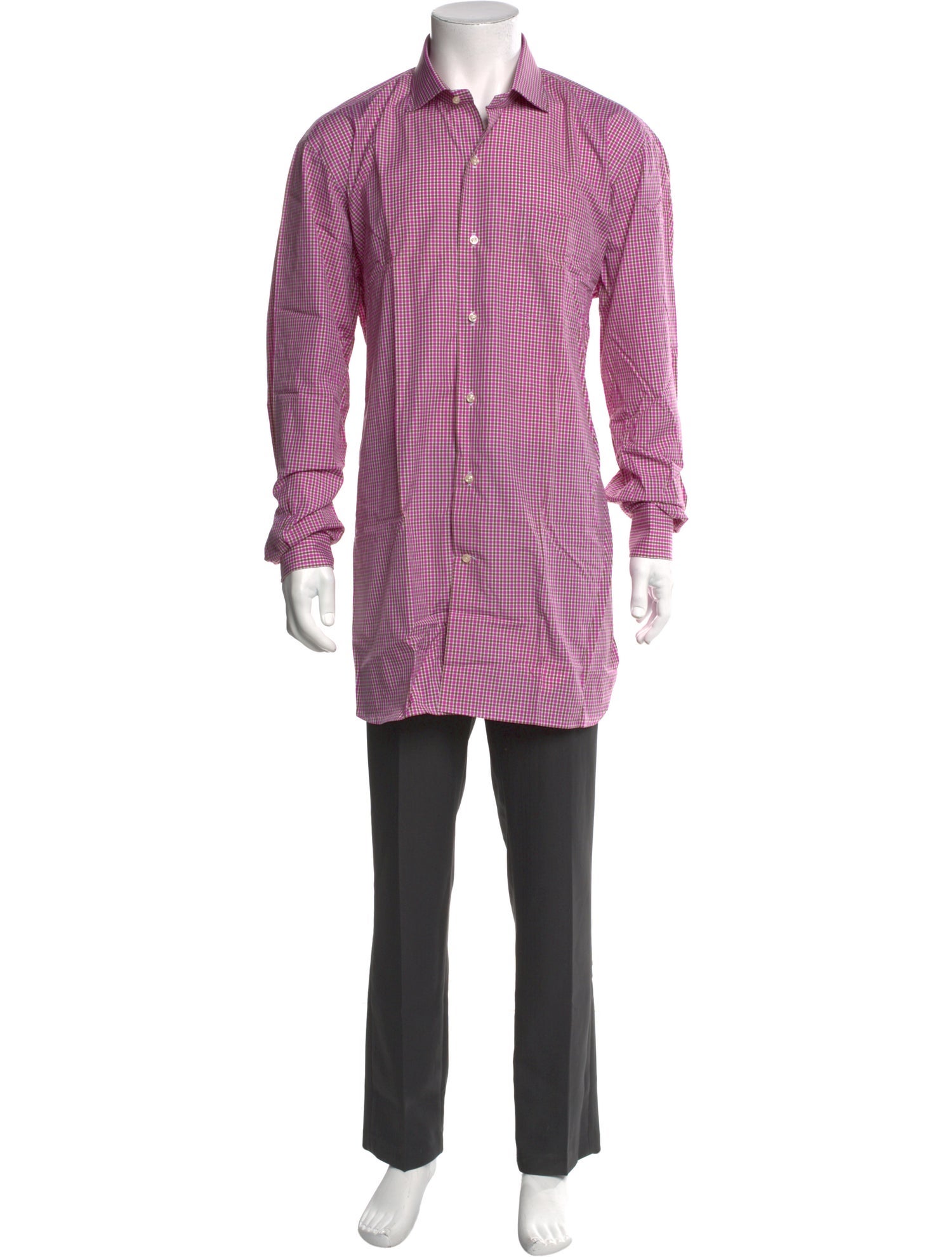 Paul Stuart Plaid Print Long Sleeve Shirt