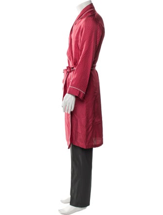 Paul Stuart Silk Polka Dot Print Robe