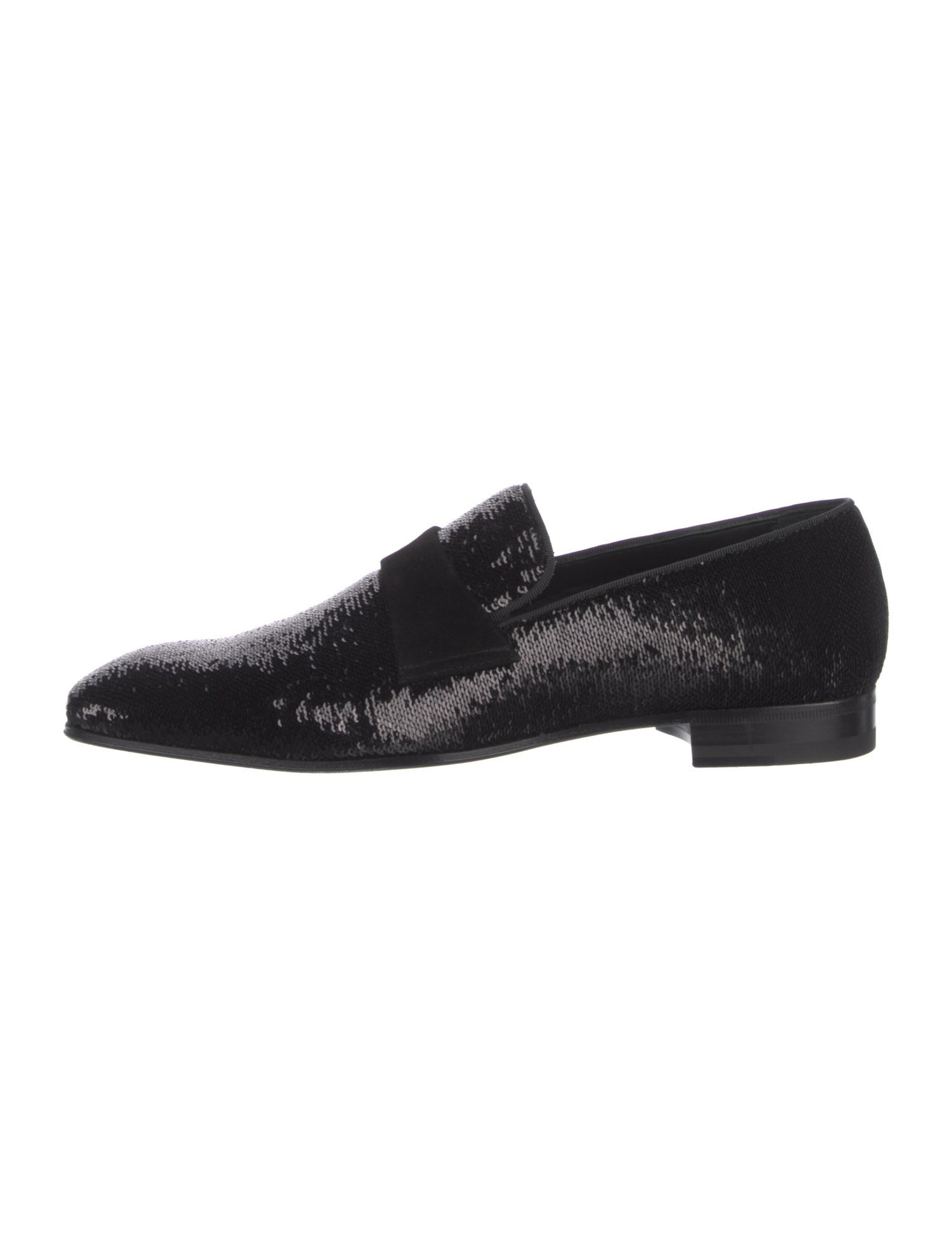 Paul Stuart Sequins Leather Trim Embellishment Loafers