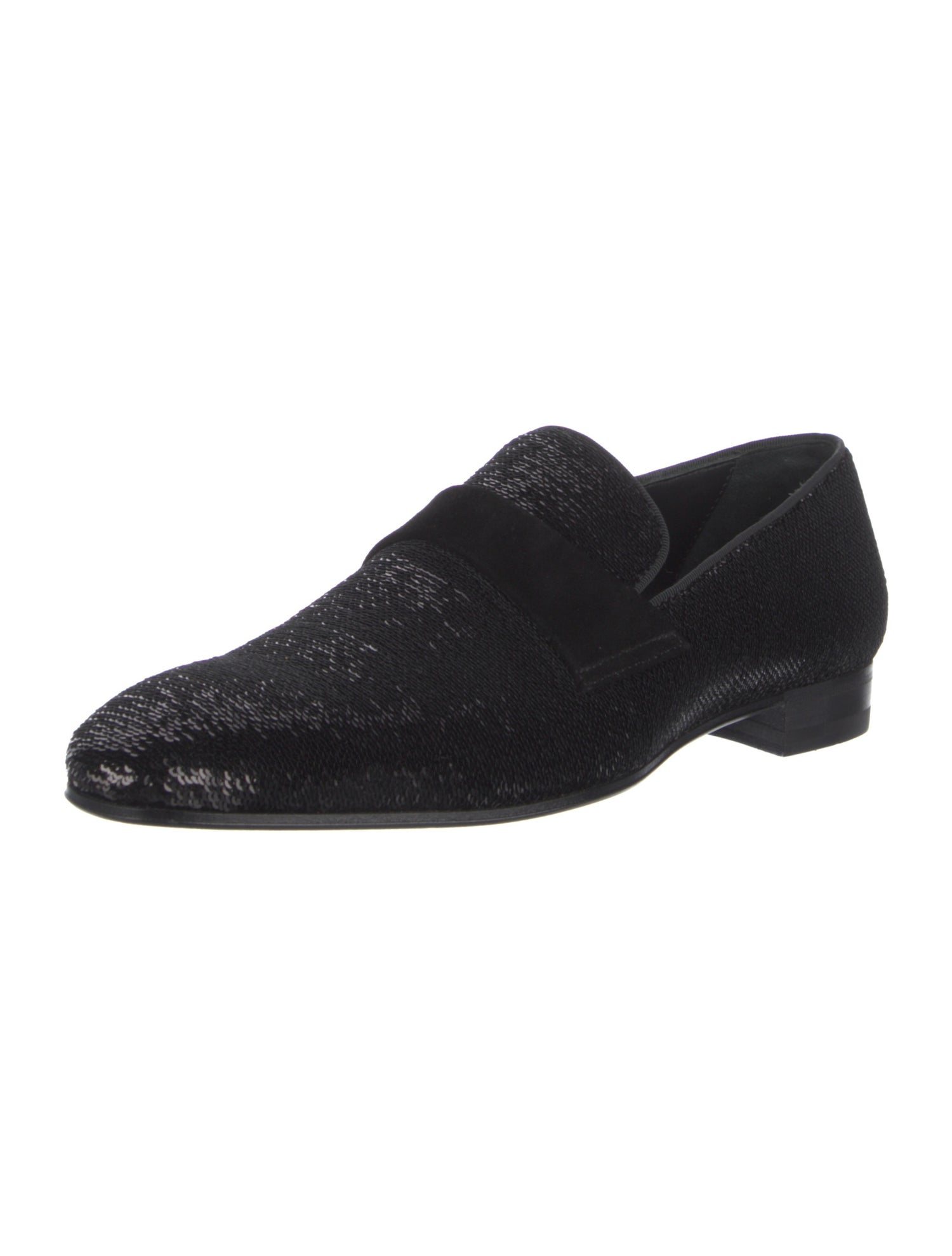 Paul Stuart Sequins Leather Trim Embellishment Loafers