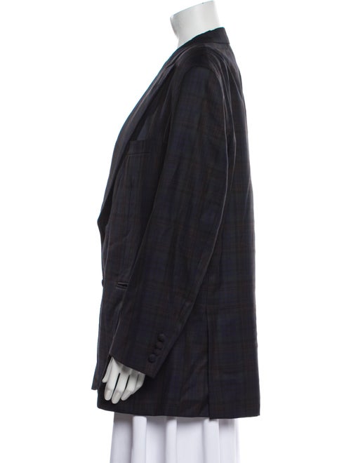 Paul Stuart Wool Plaid Print Blazer