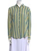 Paul Stuart Striped Long Sleeve Button-Up Top