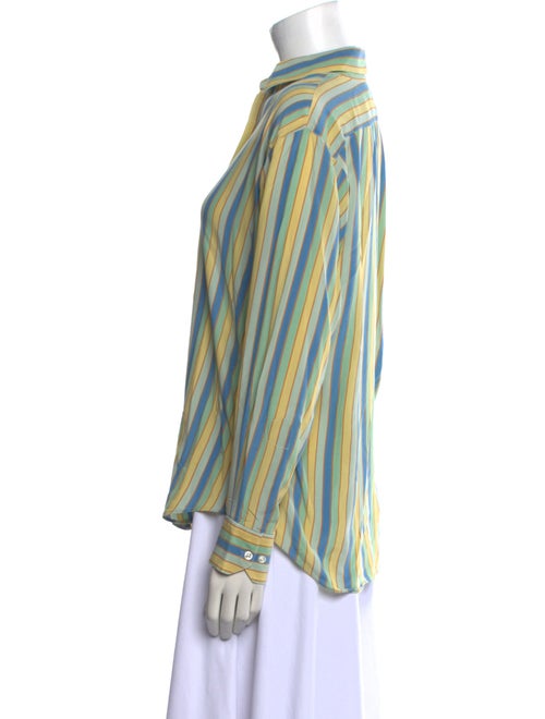 Paul Stuart Striped Long Sleeve Button-Up Top