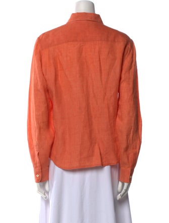 Paul Stuart Silk Long Sleeve Button-Up Top