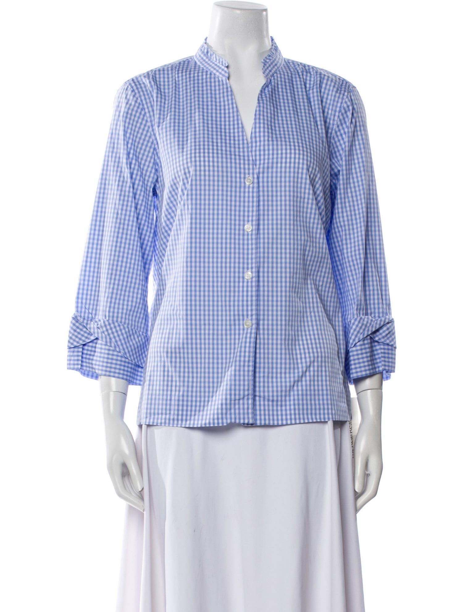 Paul Stuart Vintage Plaid Print Button-Up Top