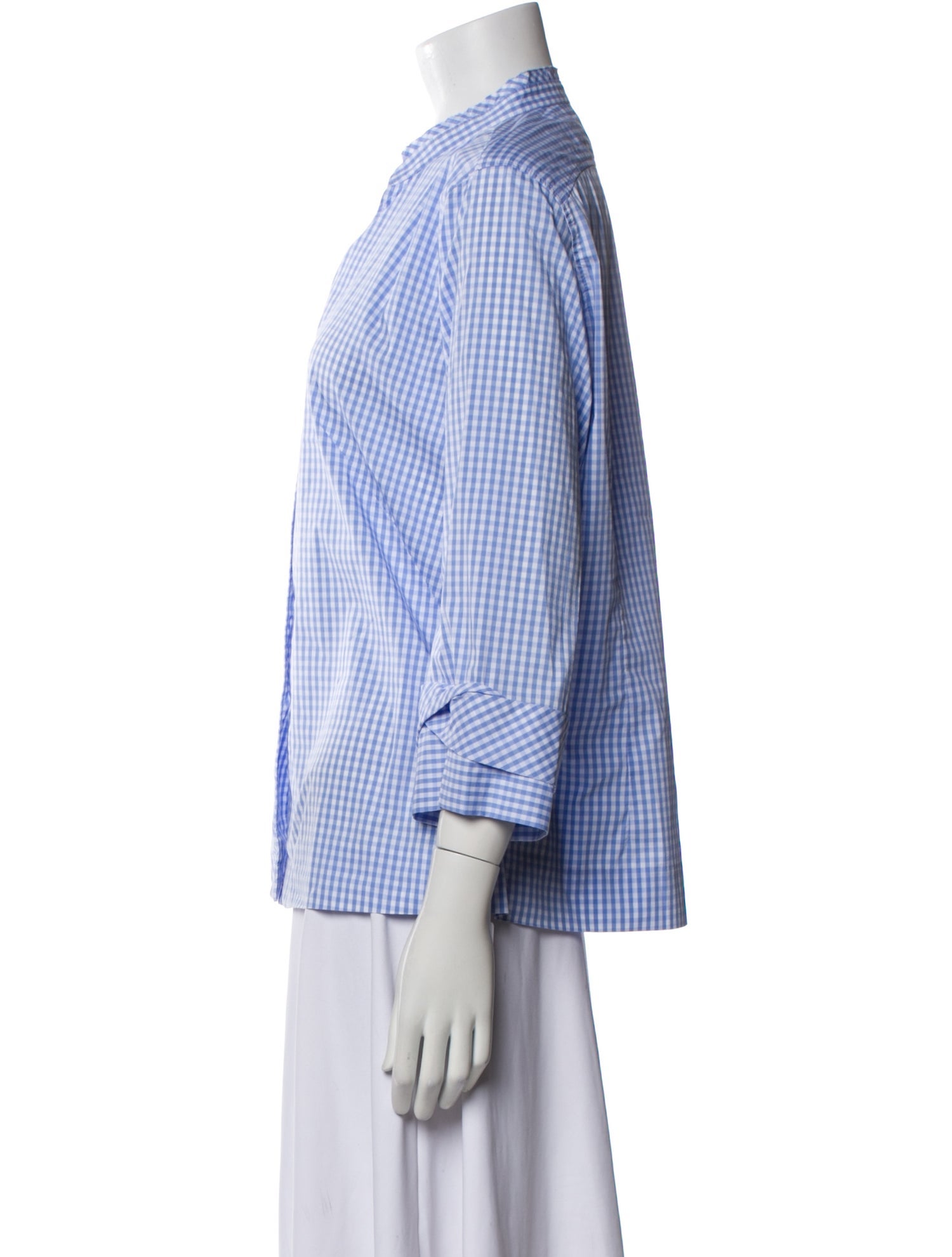 Paul Stuart Vintage Plaid Print Button-Up Top