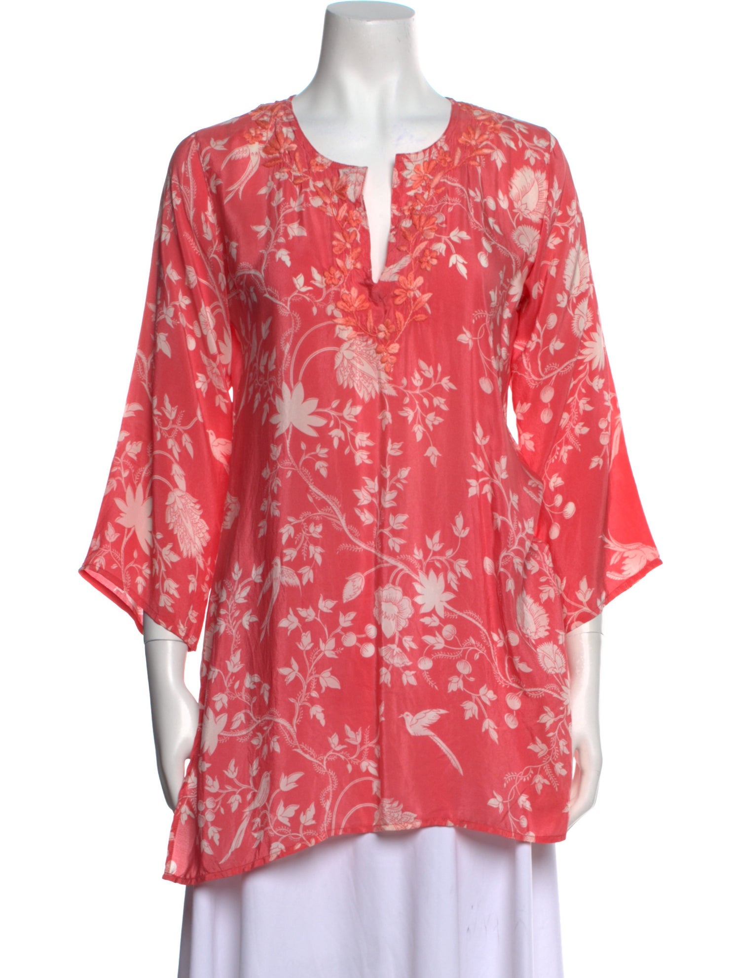 Paul Stuart Silk Floral Print Tunic
