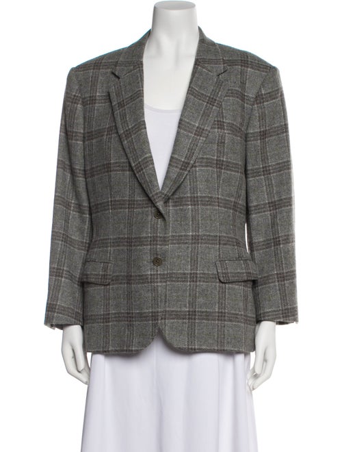 Paul Stuart Wool Plaid Print Blazer