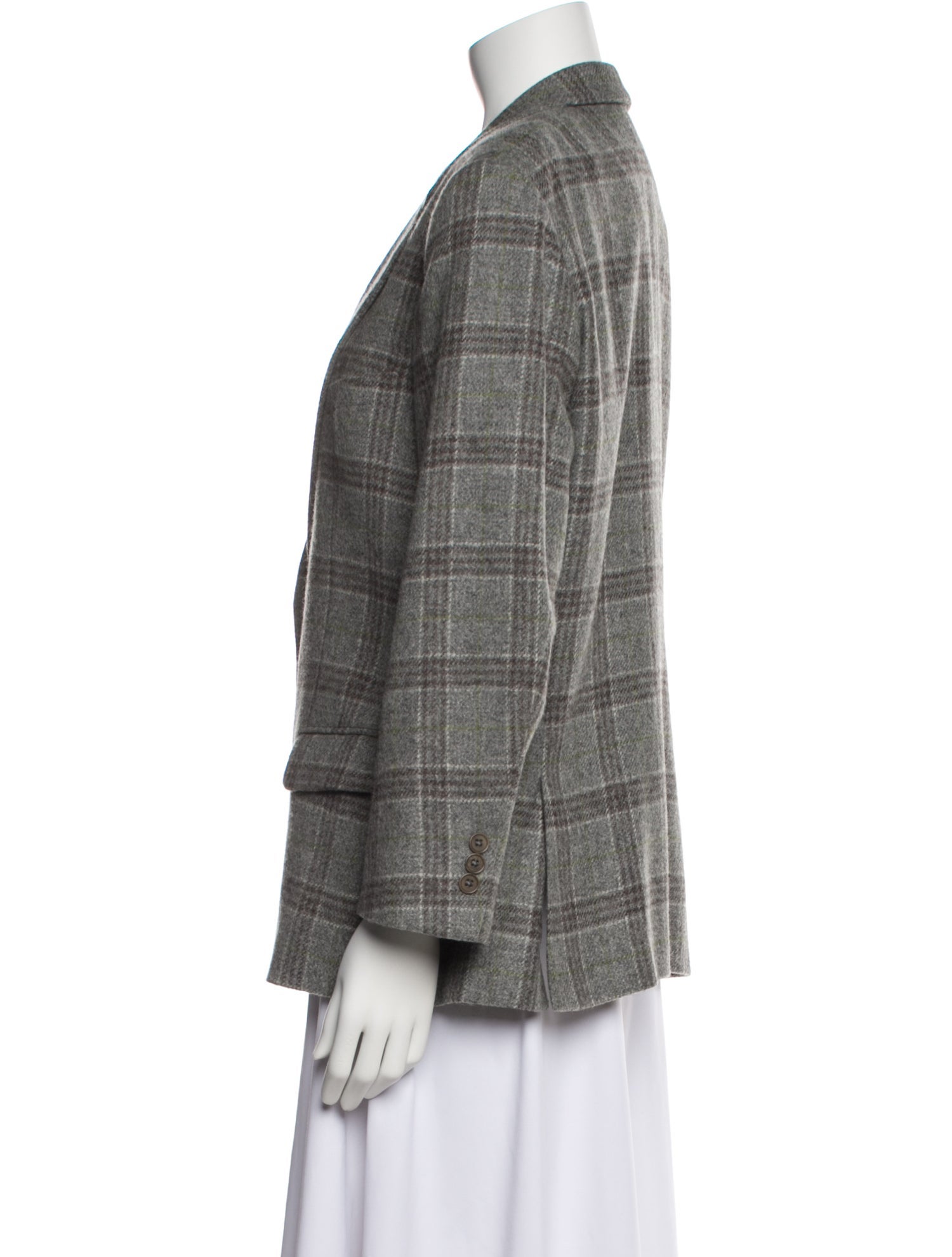 Paul Stuart Wool Plaid Print Blazer