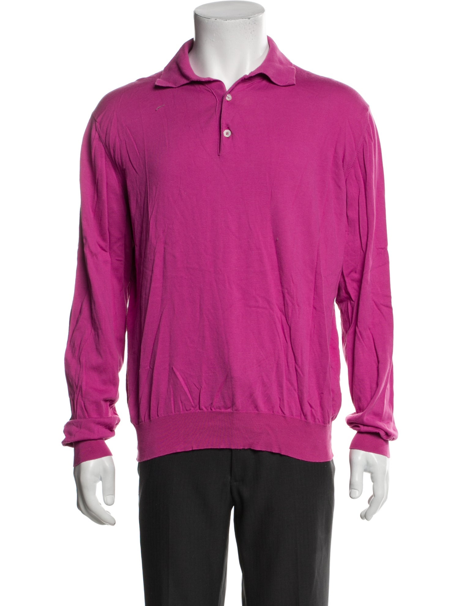 Paul Stuart Crew Neck Long Sleeve Polo Shirt