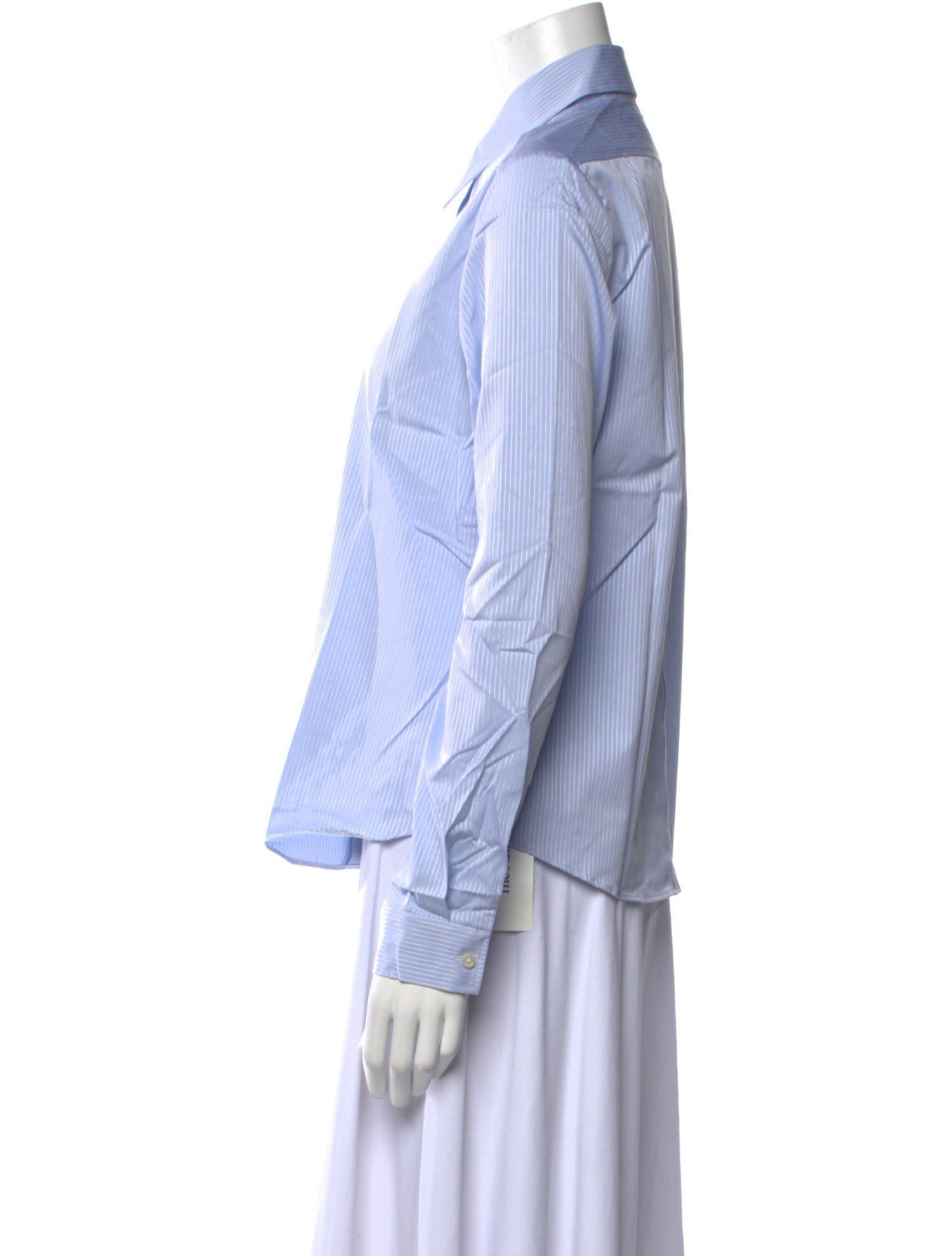 Paul Stuart Striped Long Sleeve Button-Up Top