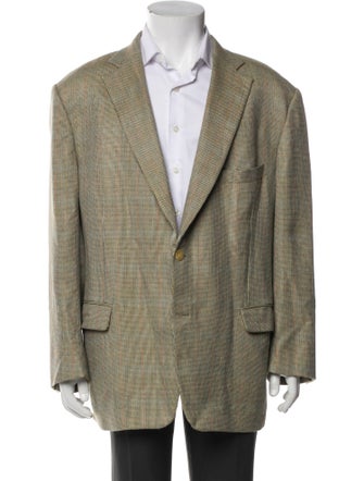 Paul Stuart Plaid Print Overcoat