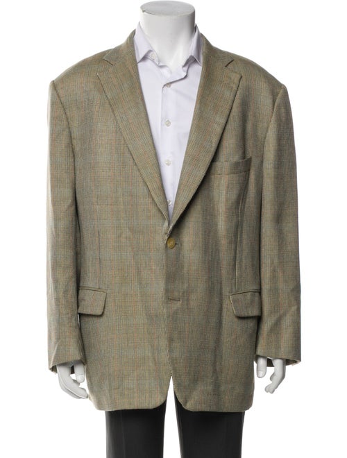 Paul Stuart Plaid Print Overcoat