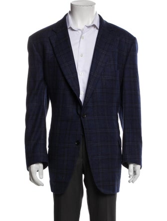 Paul Stuart Cashmere Plaid Print Blazer