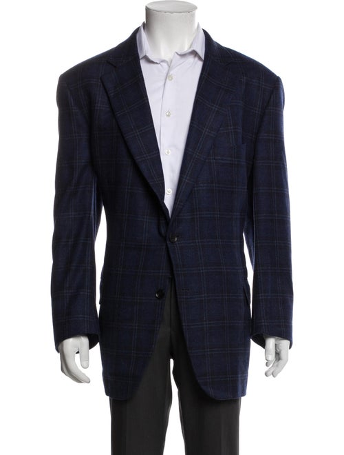Paul Stuart Cashmere Plaid Print Blazer