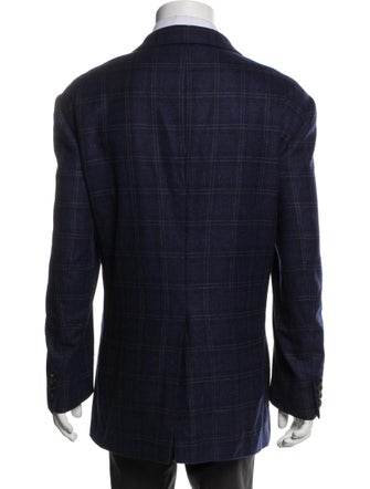 Paul Stuart Cashmere Plaid Print Blazer