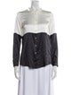 Paul Stuart Silk Mock Neck Button-Up Top