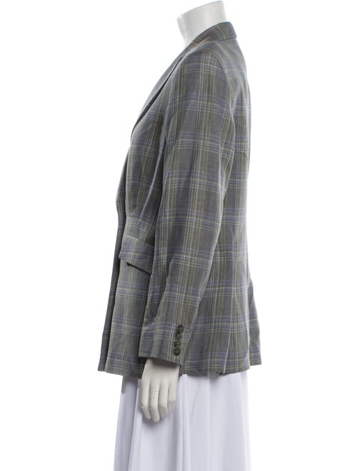 Paul Stuart Linen Plaid Print Blazer