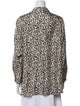 Paul Stuart Silk Animal Print Button-Up Top