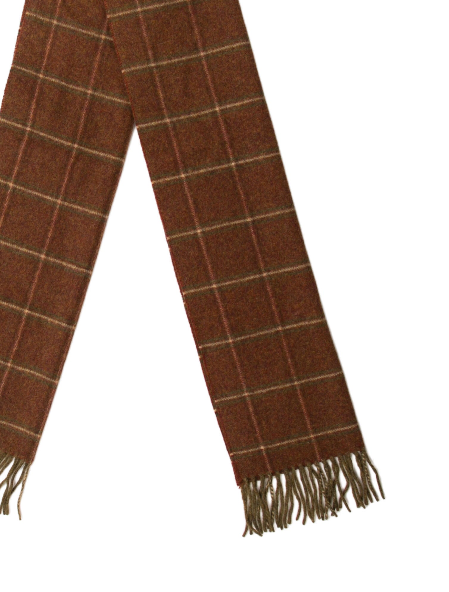 Paul Stuart Cashmere Plaid Print Scarf