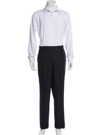 Paul Stuart Wool Plaid Print Two-Piece Suit