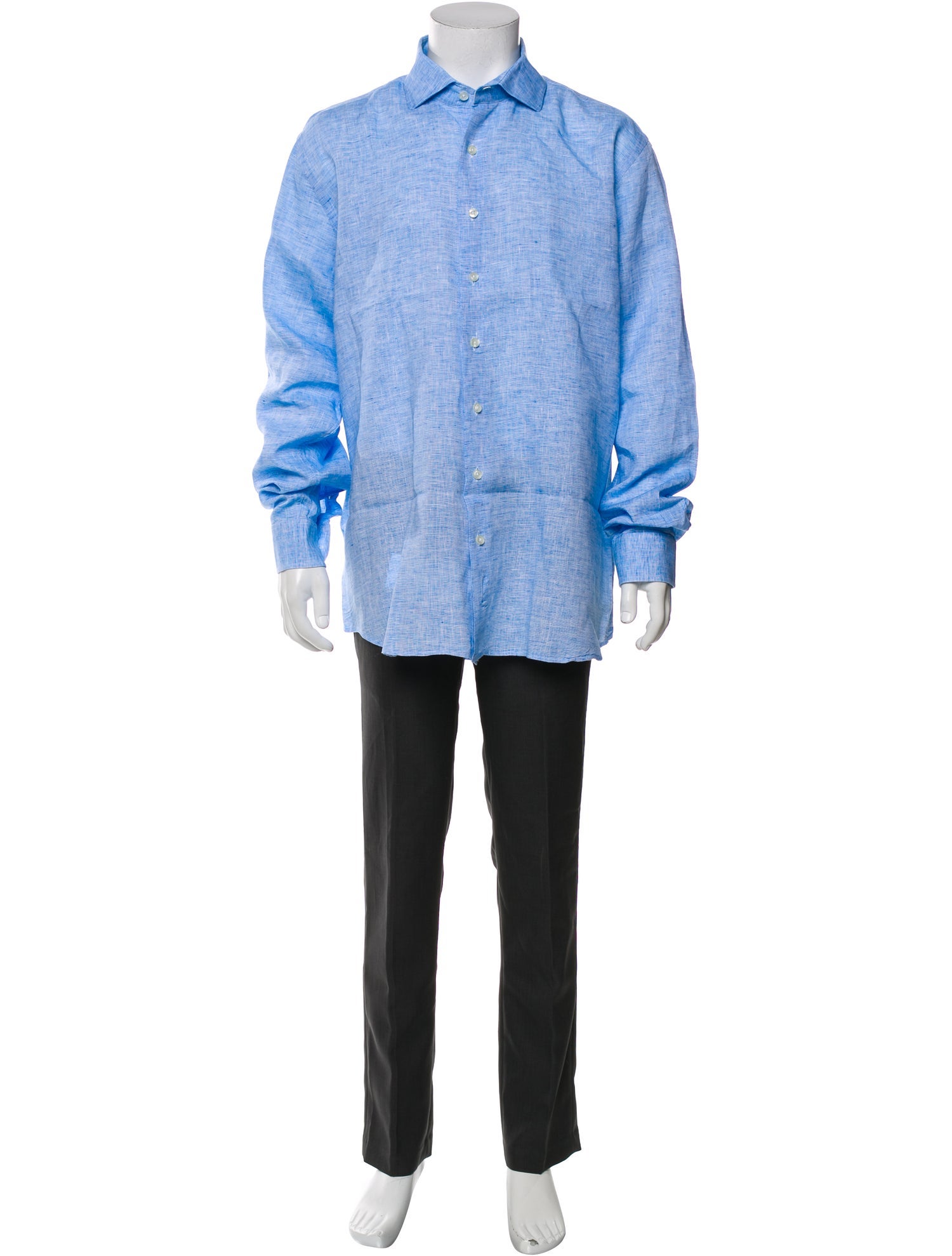 Paul Stuart Linen Printed Dress Shirt