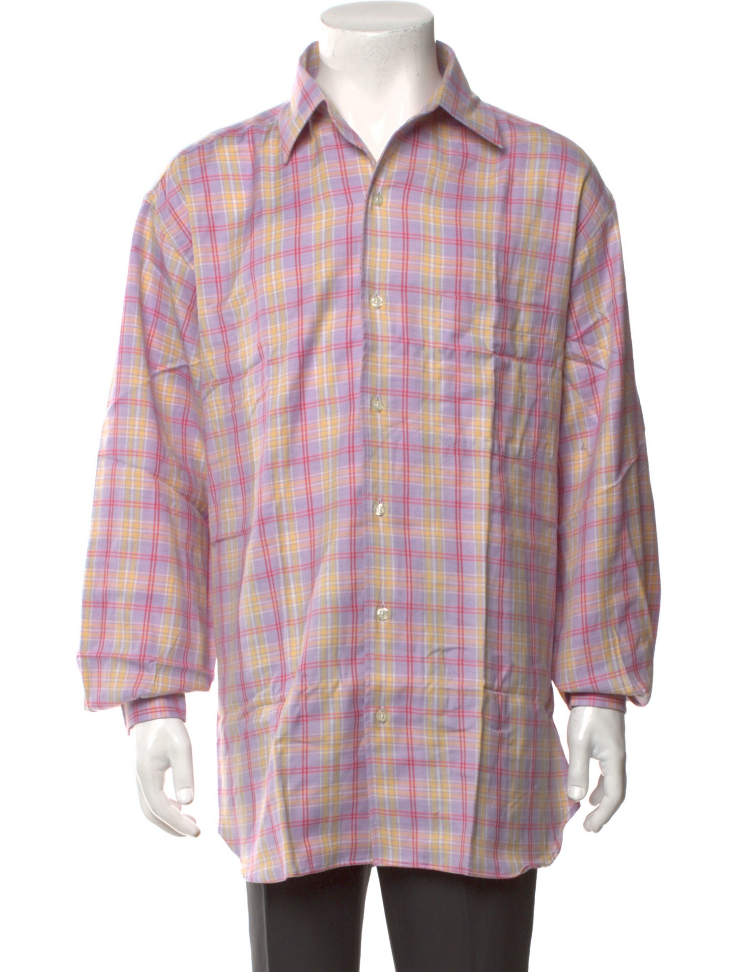 Paul Stuart Plaid Print Long Sleeve Shirt