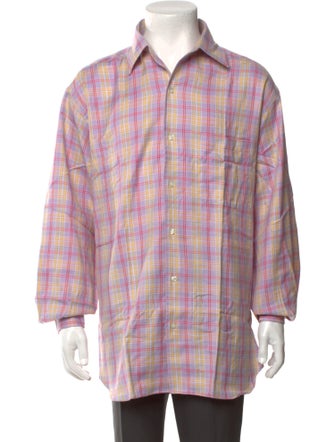 Paul Stuart Plaid Print Long Sleeve Shirt