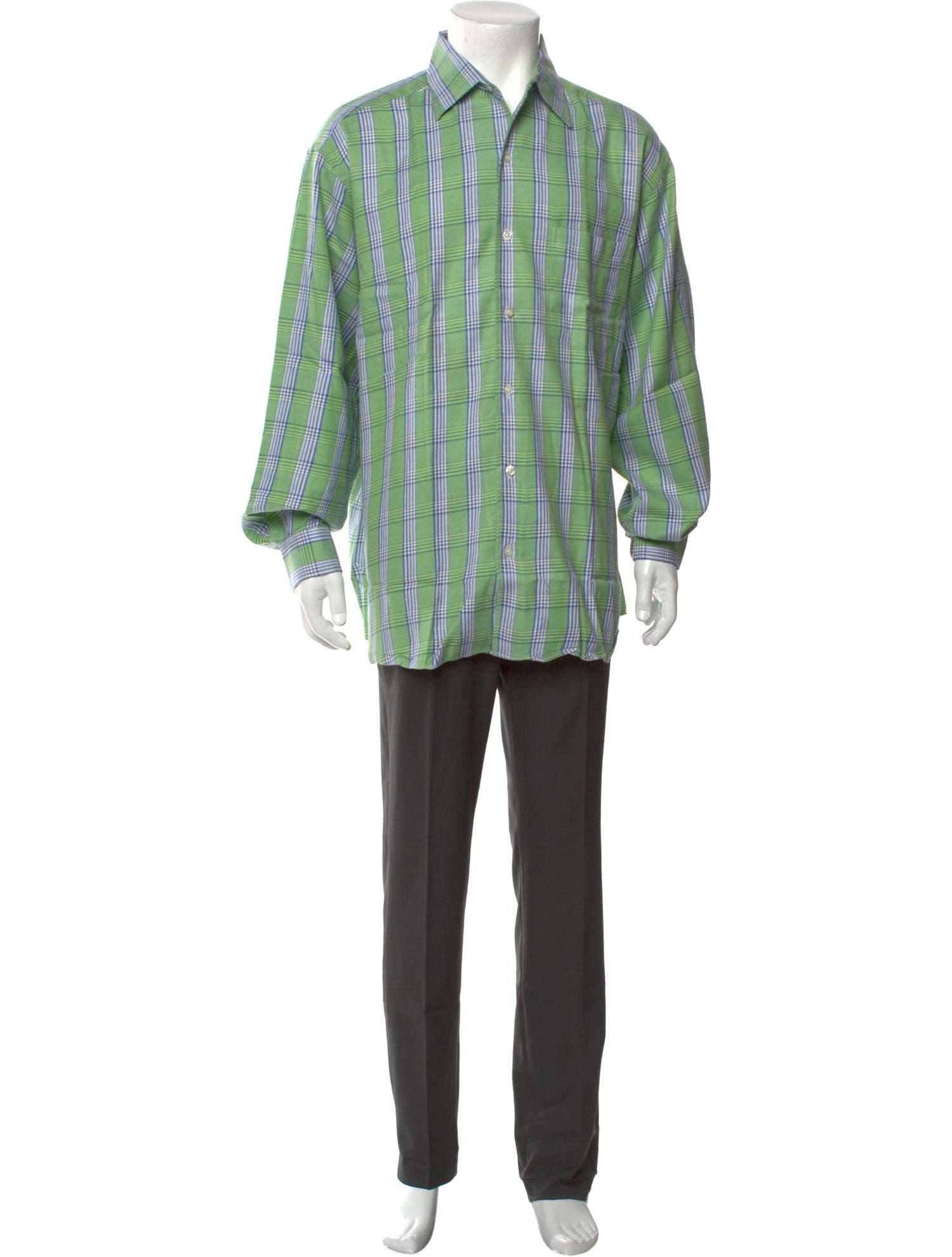 Paul Stuart Plaid Print Long Sleeve Shirt