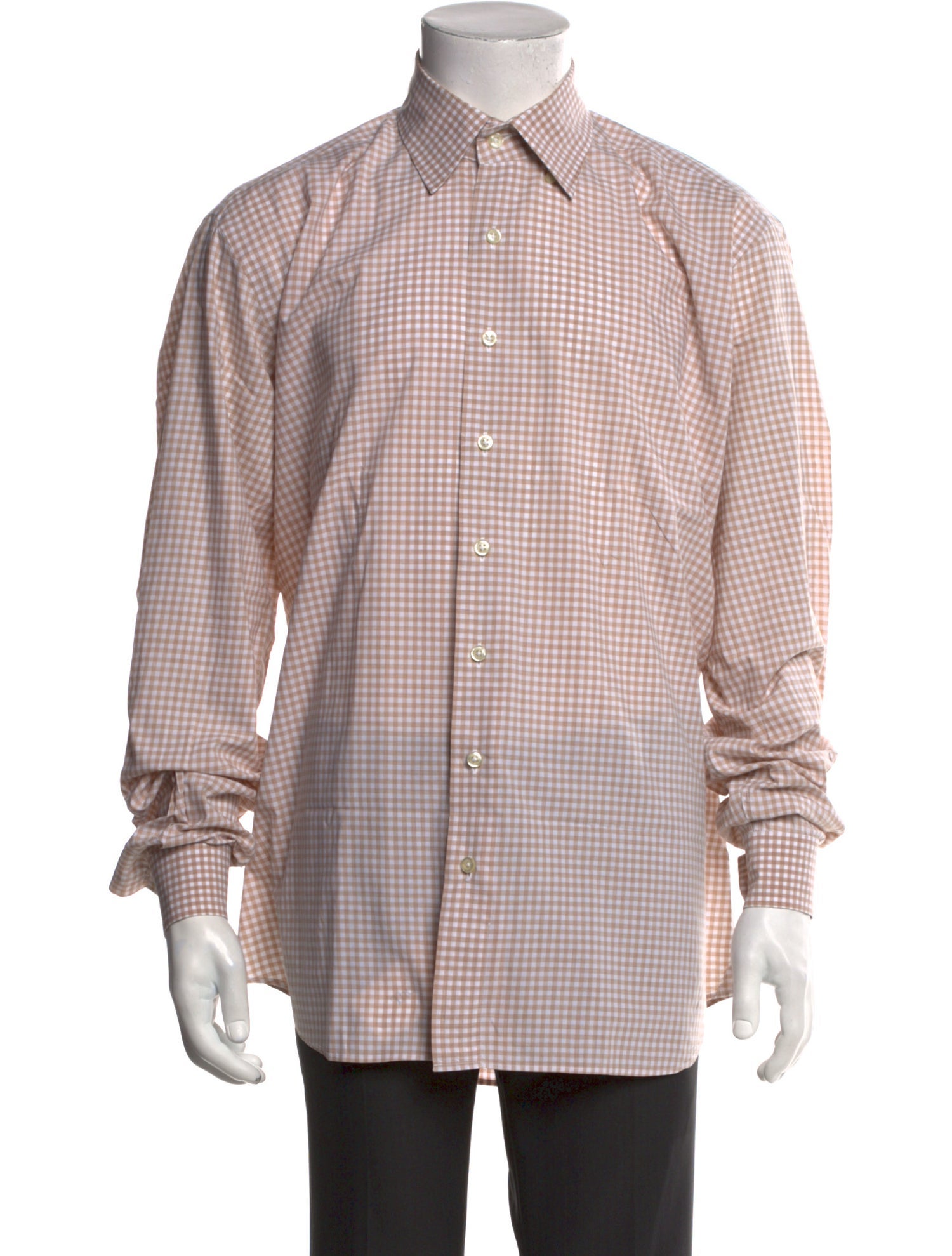 Paul Stuart Plaid Print Long Sleeve Dress Shirt