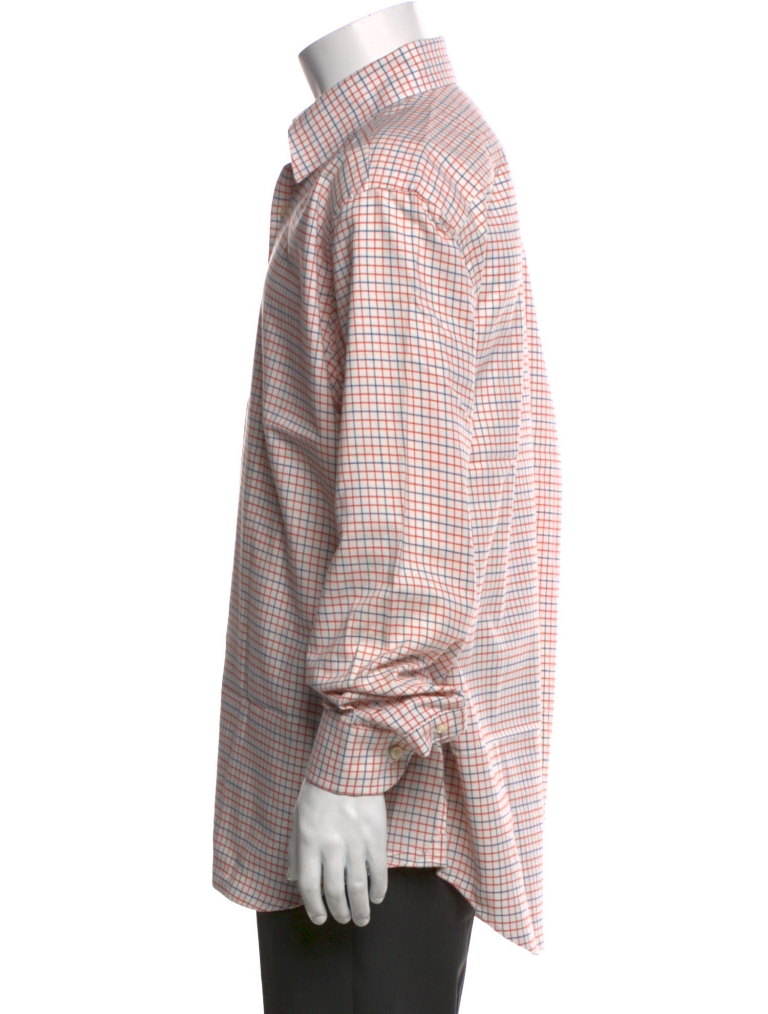 Paul Stuart Plaid Print Long Sleeve Dress Shirt