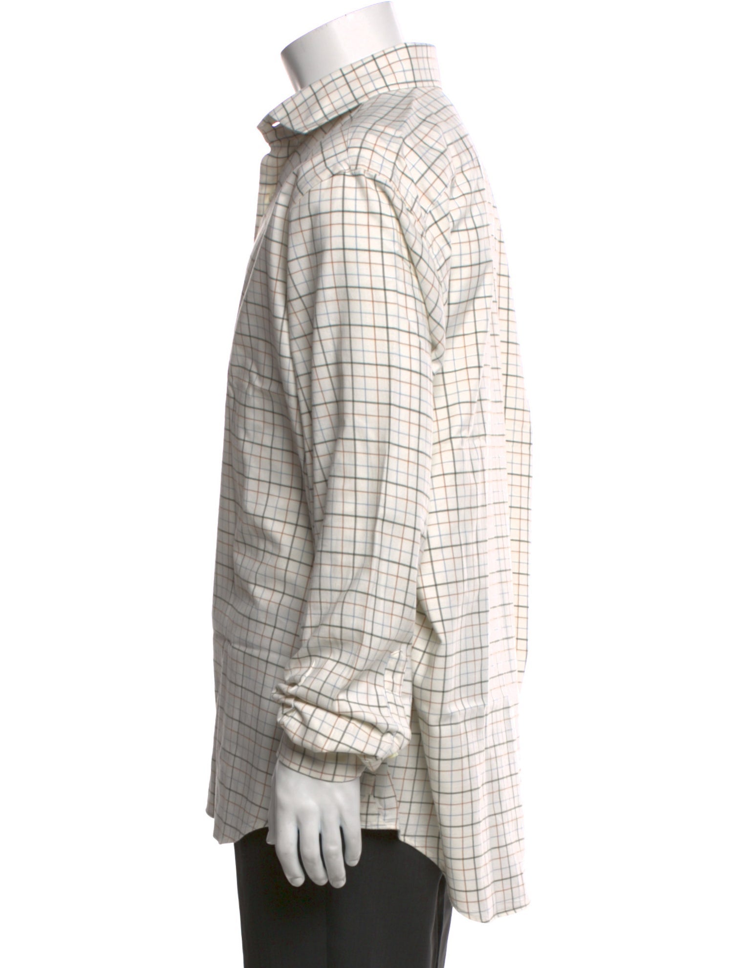 Paul Stuart Plaid Print Long Sleeve Dress Shirt