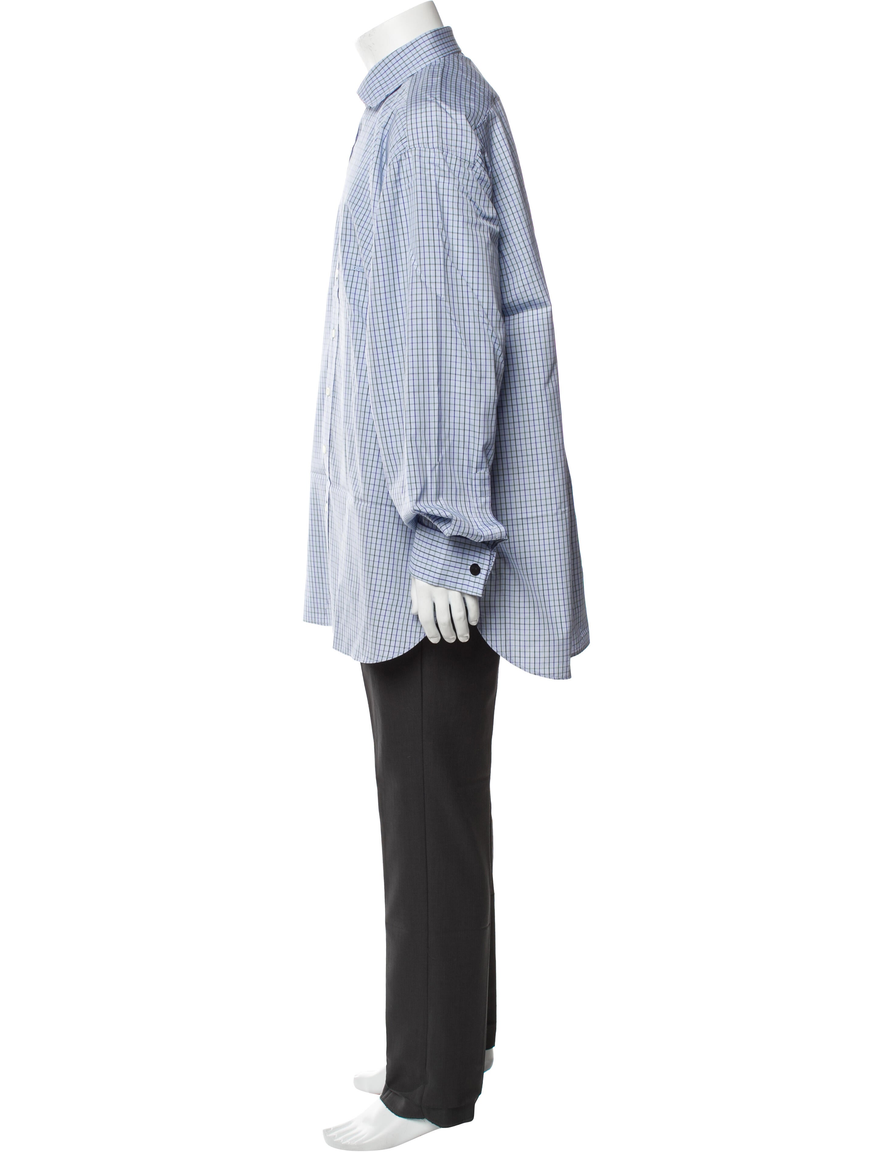 Paul Stuart Plaid Print Long Sleeve Dress Shirt