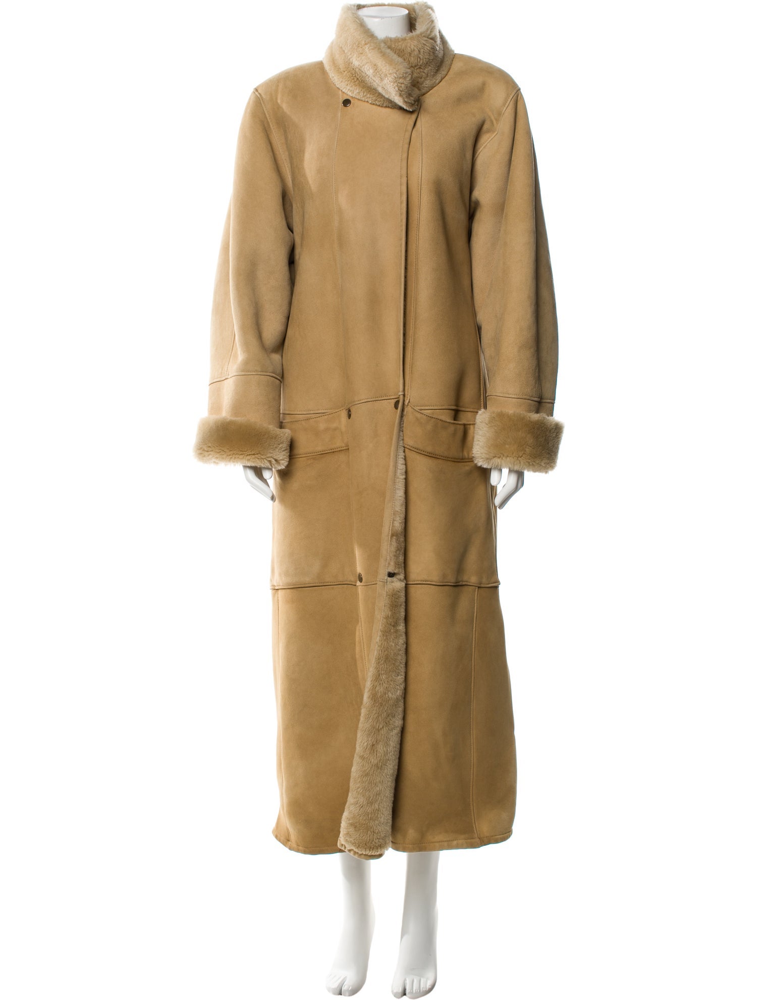 Paul Stuart Leather Faux Fur Coat